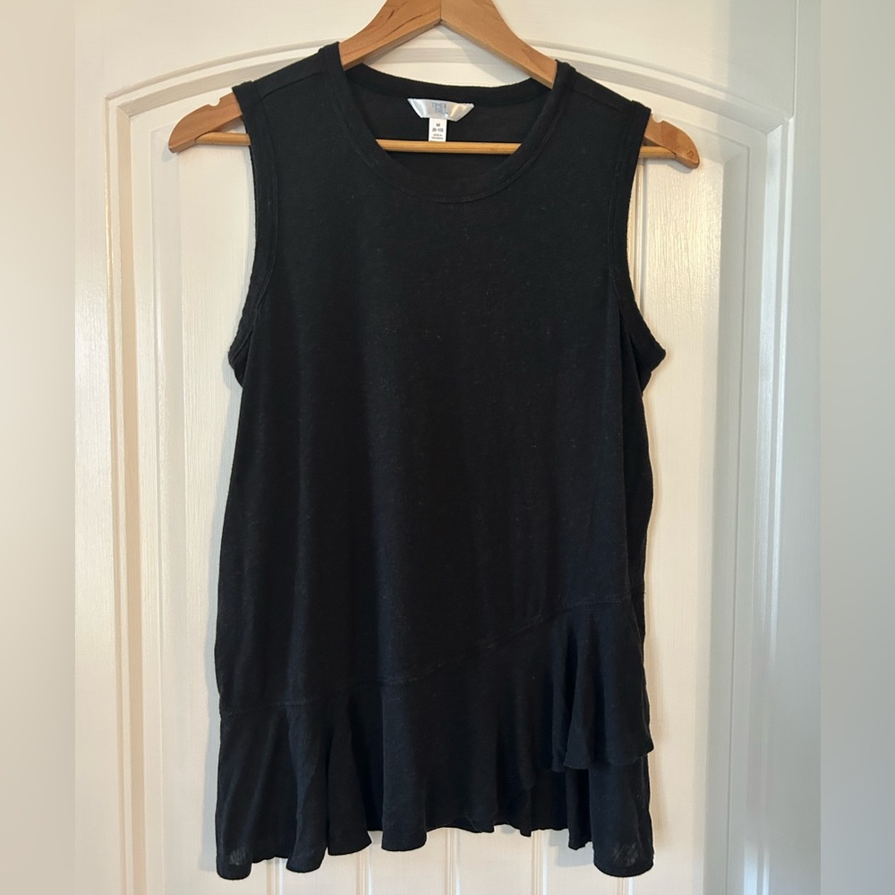 Time and tru size M black tank top with ruffle bottom